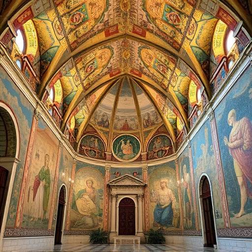 Mosaic artwork inside the Palatine Chapel in Palermo, Sicily