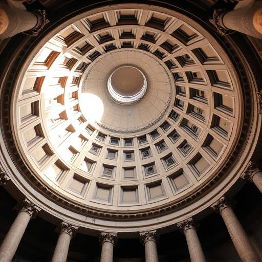 The interior of the Pantheon in Rome, showcasing its impressive dome and oculus